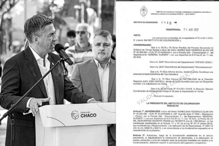El Ministro y candiato a Diputado Pato Gómez recibió más tierras fiscales que Tito López y se las cedió a sus hijos