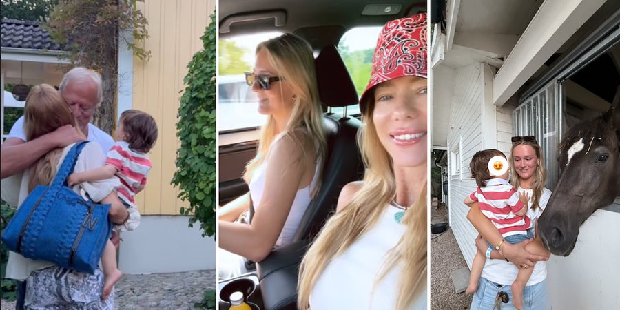 Nicole Neumann visitó a su familia en Suecia: amanecer entre animales y paseo en Porsche por el Mar Báltico