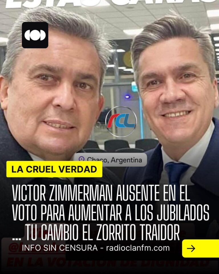 Leandro Zdero y Víctor Zimmerman odian a los jubilados son cómplices del nefasto ajuste de Milei a los jubilados