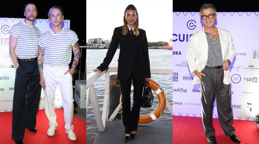 Famosos con looks marinero en una fiesta de moda, arte y gastronomía