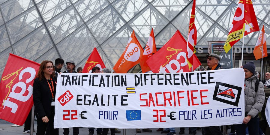 Los trabajadores del Louvre reanudaron la huelga iniciada en diciembre