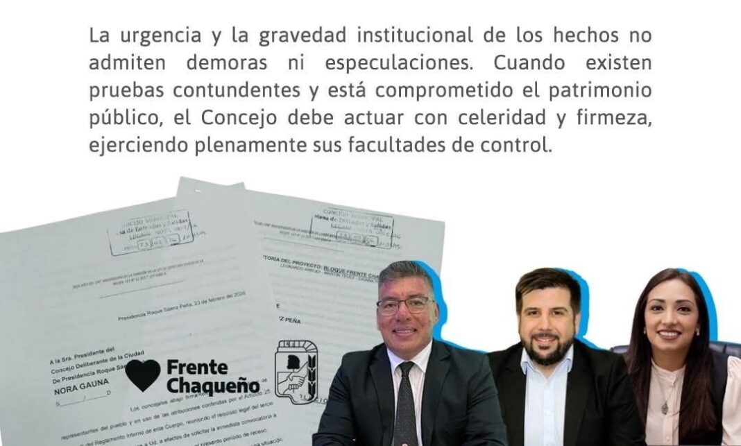 Crítica al manejo financiero del intendente Cipolini: El Bloque Frente Chaqueño exige respuestas